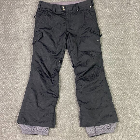 Burton DryRide Snowboard Pants Women's Large Black Ghosted Paisley Print - Picture 1 of 15